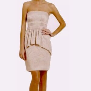 BCBGMaxAzaria jacquard Karla peplum strapless mini dress size